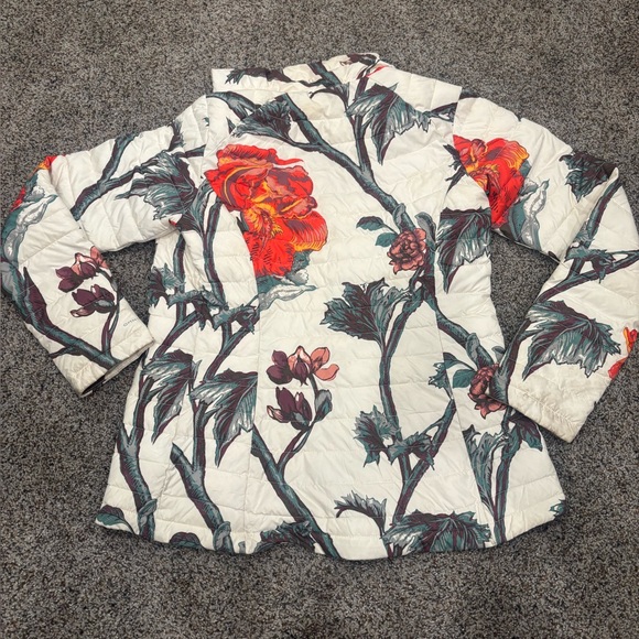 Columbia Omni-Heat Floral Quilted Puffer jacket coat with Red Bloom Print small - Picture 10 of 10